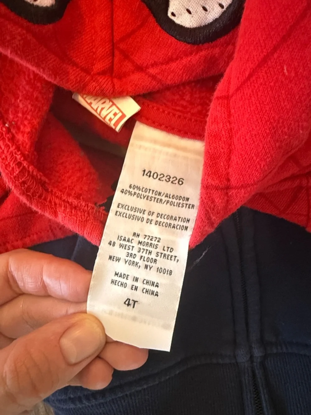 Marvel Red & Navy Spider-Man Hoodie - Picture 2 of 3